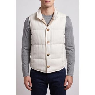 Brunello Cucinelli Off White Wool Blend Vest, Size X-Large