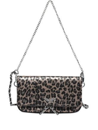 Zadig&Voltaire Nano Rock leopard-effect shoulder bag - Grey