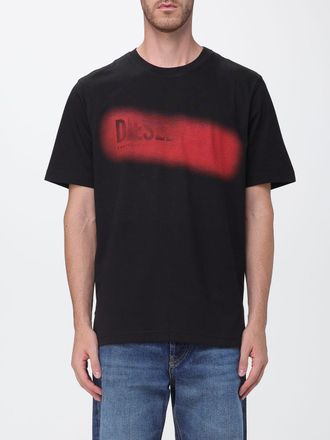 Diesel T-shirt girocollo relaxed fit in cotone con stampa logo a contrasto