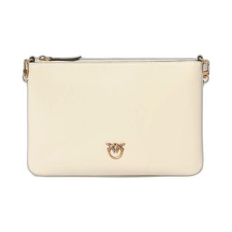 Pinko Bolso de mano plano cl&aacute;sico de piel - Bags - Mujer - Beige - ONE SIZE