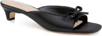 Badgley Mischka Felisha Kitten Heel Slide Sandal in Black Satin at Nordstrom, Size 8.5