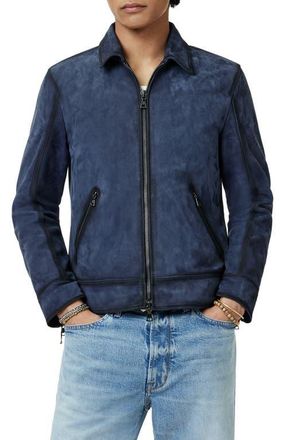 John Varvatos Benjamin Suede Jacket in Lake Blue at Nordstrom, Size 54