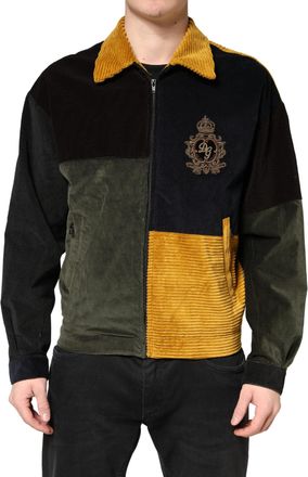 Dolce & Gabbana Multicolor Patchwork Corduroy Crest Mens Jacket (Pre-Owned)