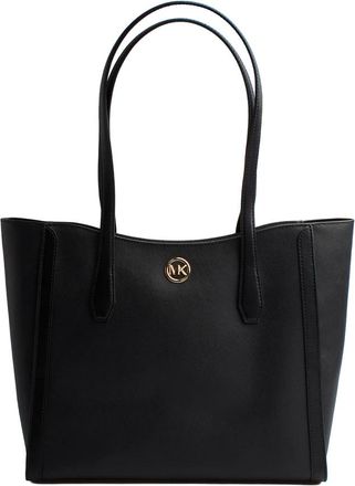 Michael Kors Leida Leren Tote Tas - Dames - Shoppers - Zwart - ONE Size - Leer - Tassen