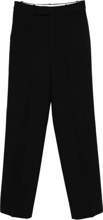 R&oacute;he Nette- getailleerde pantalon met persplooi - Dames - Straight fit broeken - Zwart - 36 EU - Leer - Broeken