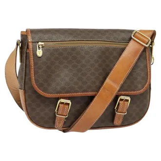 Celine Vintage Macadam Canvas Brown Canvas Backpack Bag (Pre-Owned)