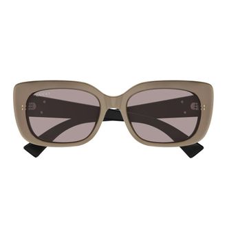 Gucci Sunglasses, unisex, Beige, Size: 55 MM GG Muse Rectangular Sunglasses