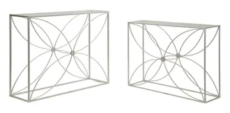 Mauro Ferretti Juego de dos mesas consola de metal de 100x30x78 cm y 90x25x72 cm