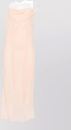 MUGLER backless dress midi length sheer hem