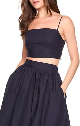 Susana Monaco Lace Back Poplin Camisole in Midnight at Nordstrom Rack, Size X-Small
