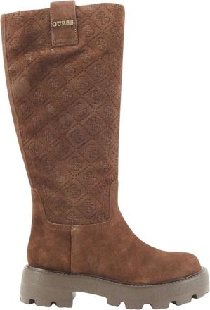 Guess Schoenen, Dames, Bruin, 35 EU, Leer, High Boots