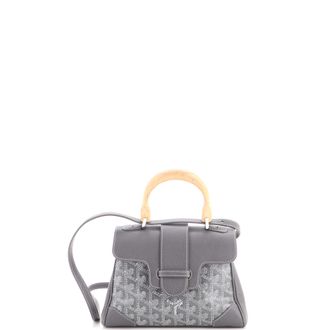 Goyard Saigon Top Handle Bag Coated Canvas with Leather Mini