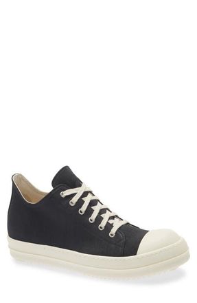 Rick Owens Low Top Sneaker in Black/Milk/Milk at Nordstrom, Size 12Us
