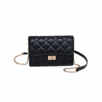Urban Expression Womens Winona Quilted Crossbody Bag In Black