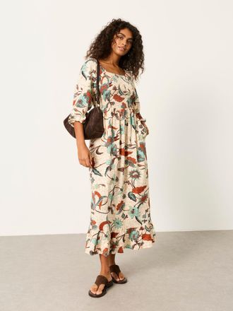 Fat Face FatFace Adele Ivory Batik Regular Midi Dress