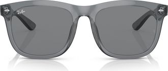 Ray-Ban 56mm Square Sunglasses in Transparent Grey /Dark Grey at Nordstrom