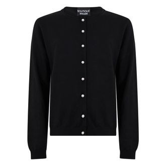 Moschino Cardigan Sweater - Dames - Vesten - Zwart - 2XL - Wol - Truien & Vesten