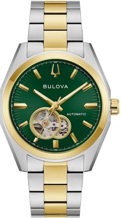 Bulova Surveyor Automatic Green Dial Mens Watch 98A338