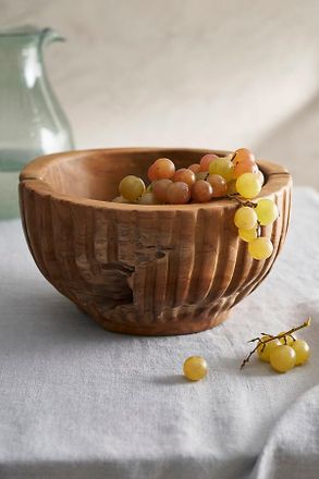 Terrain Teak Serving Bowl, Tall