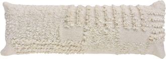 Anaya with Love White Boucle Patchwork Handwoven Pillow 14x40 with Down Alternative Insert at Nordstrom