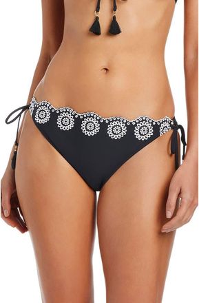 Bleu Rod Beattie Side Tie Hipster Bikini Bottoms in Black/white at Nordstrom, Size 10