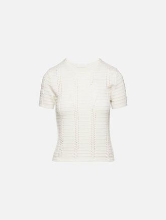 Sablyn Womens Jayden Shrunken Short Sleeve Crew Top In Gardenia