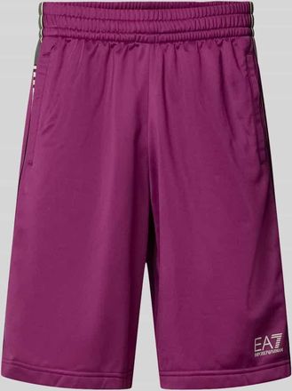 Emporio Armani Shorts mit Logo und Eingrifftaschen in Lila, Gr&ouml;&szlig;e XXXL