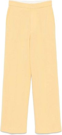 Forte_Forte Milano Stitch Wool Sartorial Broek - Dames - Wijde Broeken - Geel - S - Wol - Broeken