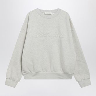 Fear of God Light Grey M&eacute;lange Crewneck Sweatshirt With Logo