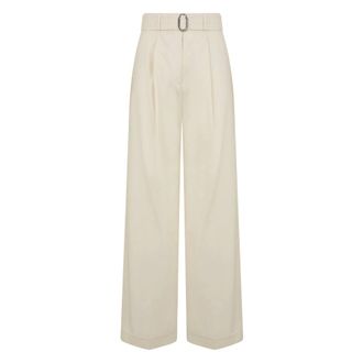 Moorer Dames, Broeken, Beige, Maat: XS Katoen