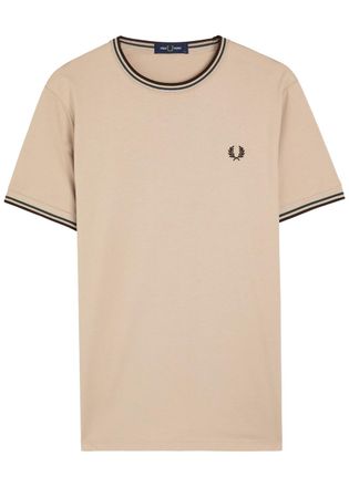 Fred Perry Twin Tipped Logo Cotton T-shirt - Ecru - L