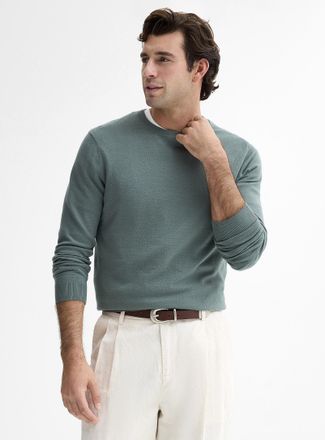 Le 31 Mens Silky knit crew-neck sweater