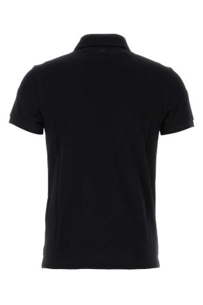 Ami Piquet Cotton Polo Shirt - Black