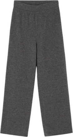 R&oacute;he Compact Gebreide Broek - Dames - Wijde Broeken - Grijs - S - Wol - Broeken
