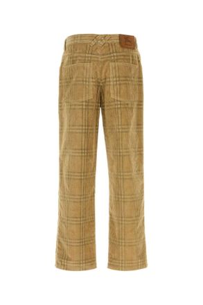 Burberry Mens Embroidered Corduroy Pant Sandipcheck Exterior: Cotton Pantaloni Trousers