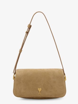 Ami Suede shoulder bag with logo on the front - AMI PARIS - gender_Woman