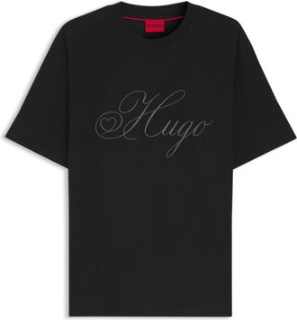 HUGO BOSS Embroidered-logo T-shirt in cotton jersey