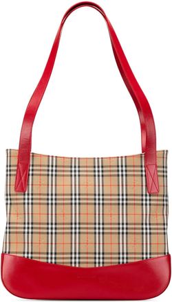 Burberry Borsa tote in tela con motivo Haymarket Check 2000-2017 - Marrone