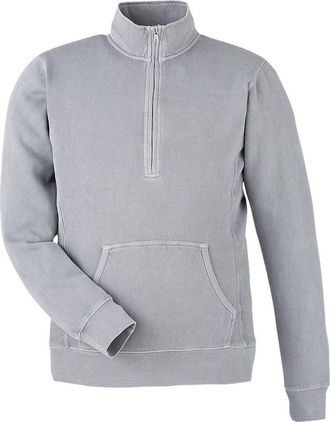 J. America Pigment-Dyed Fleece Quarter-Zip Pullover