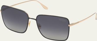 Tom Ford Heather Square Metal Sunglasses