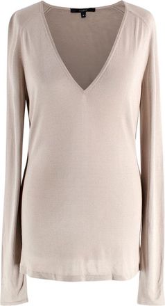 Gucci Beige Glitter Effect Long Sleeve Top Size M