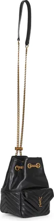 Saint Laurent Womens Mini Joe Bucket Bag Black Lambskin