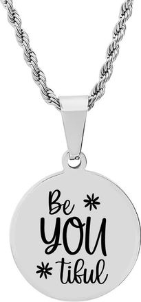 HMY Jewelry Stainless Steel Be You Tiful Pendant Necklace in Metallic at Nordstrom Rack