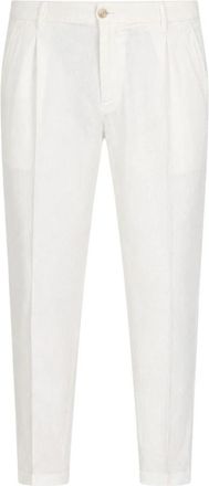 BRIGLIA 1949 Manhattans Broeken - Heren - Vrijetijds broeken - Wit - 2XL - Linnen - Broeken