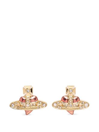 Vivienne Westwood New Diamante Heart Earrings
