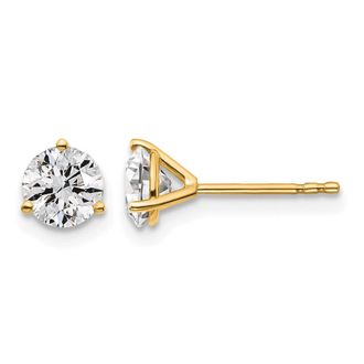 Diamond2Deal 14k Gold 1 1/4 ct Round Lab Grown Diamond Stud Earrings VS Clarity, G-H Color
