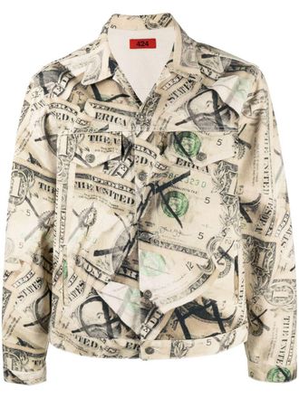424 Giacca denim con stampa - Toni neutri