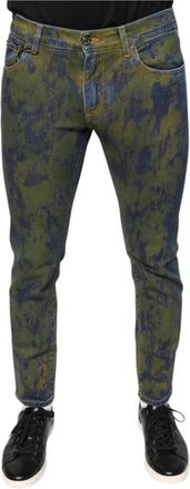 Dolce & Gabbana Blauwe Tie Dye Slim Fit Jeans - Heren - Slim Fit Jeans - Blauw - M - Katoen - Jeans