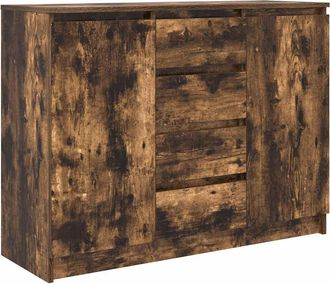 vidaXL Credenza Con Cassetti Rovere Fumo 100,5x35x76 Cm In Truciolato - Vidaxl