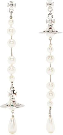 Vivienne Westwood Platina Parel Oorbellen - Dames - Oorbellen - Grijs - ONE Size - Accessoires